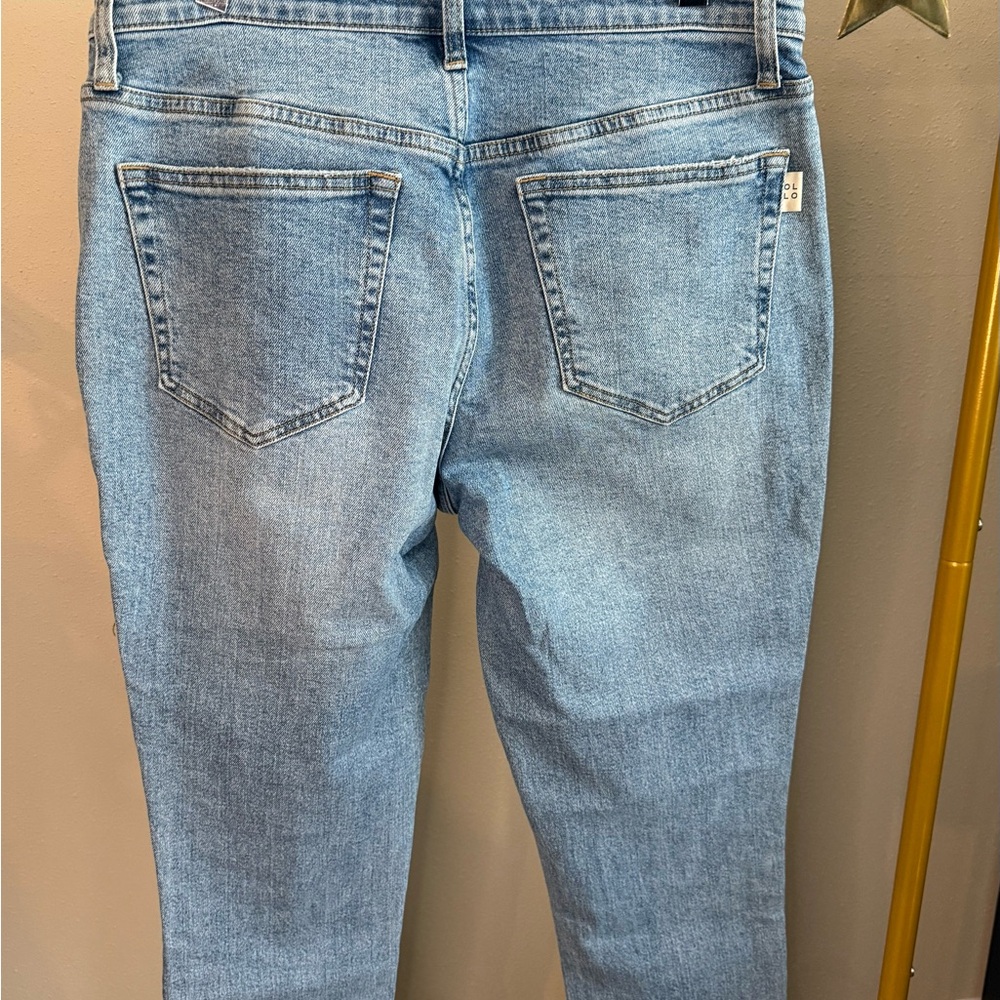 Oliver Logan High Rise Cropped Straight Jeans Light Wash